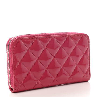 Chanel Patent Quilted Small Zip Around Wallet Pink 3 of 8