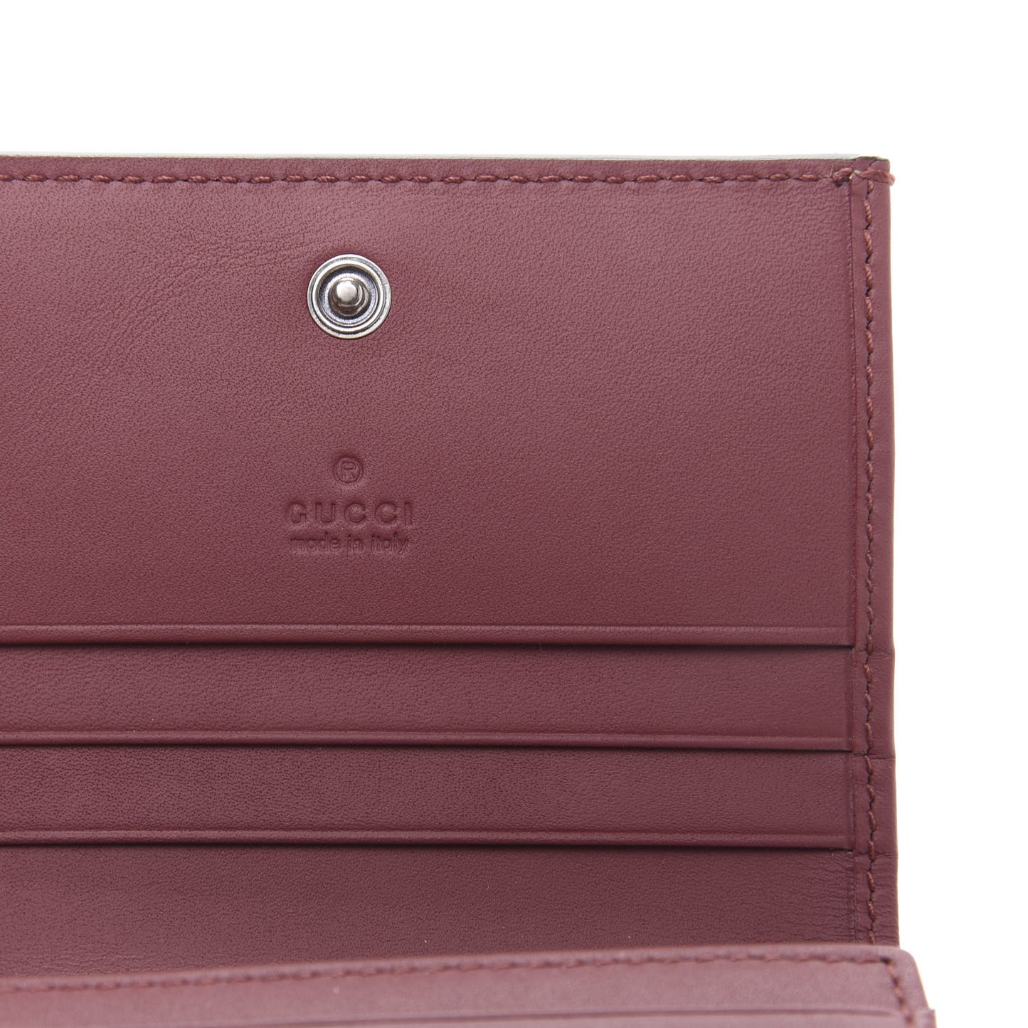 GG Supreme Monogram Blooms Card Case Wallet Beige Multicolor Dry Rose