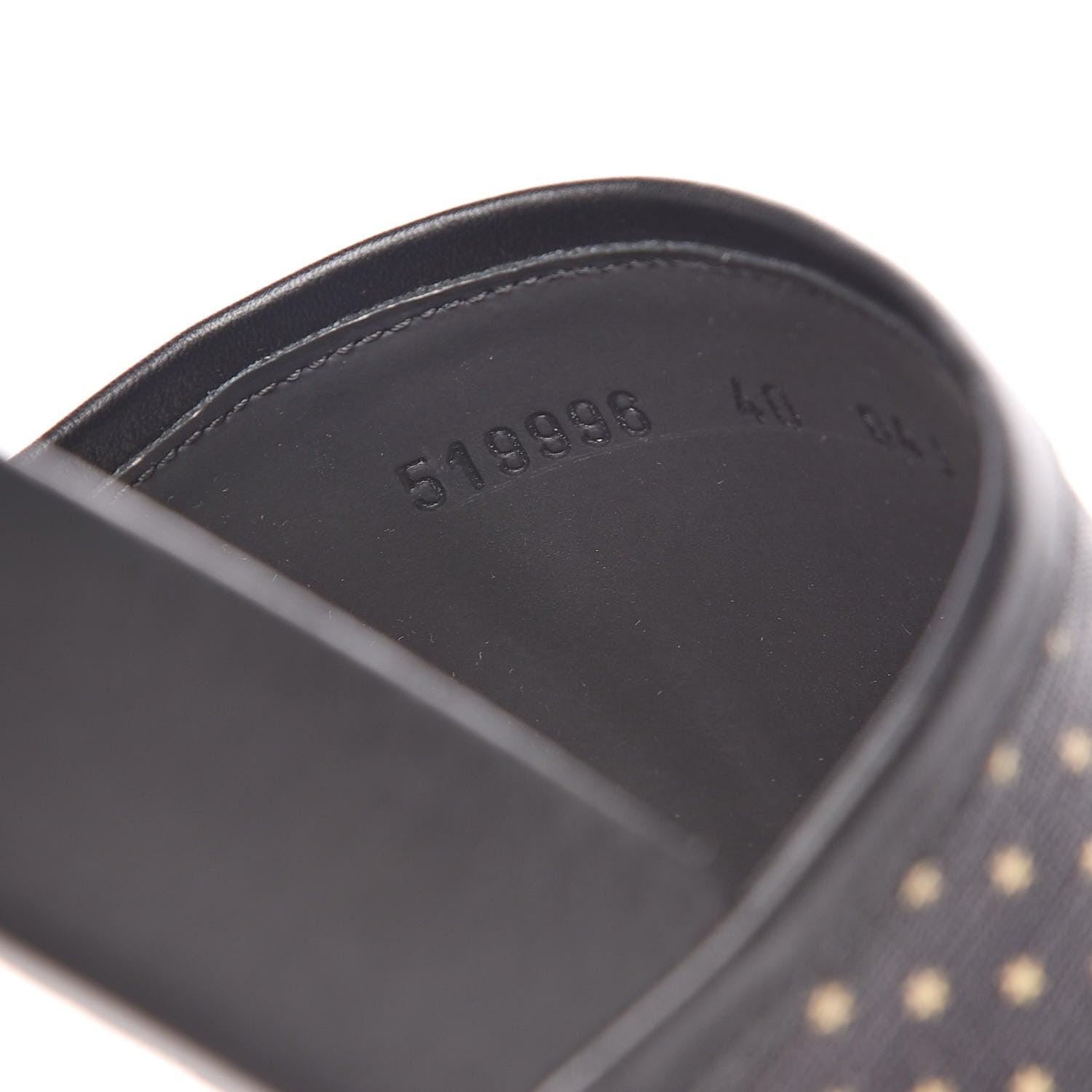 Gucci X SEGA Supreme Canvas GUCCY Stars Womens Slide Sandals 40 Black Gold 7 of 8