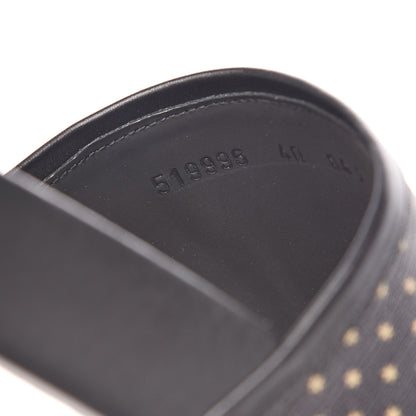 Gucci X SEGA Supreme Canvas GUCCY Stars Womens Slide Sandals 40 Black Gold 7 of 8