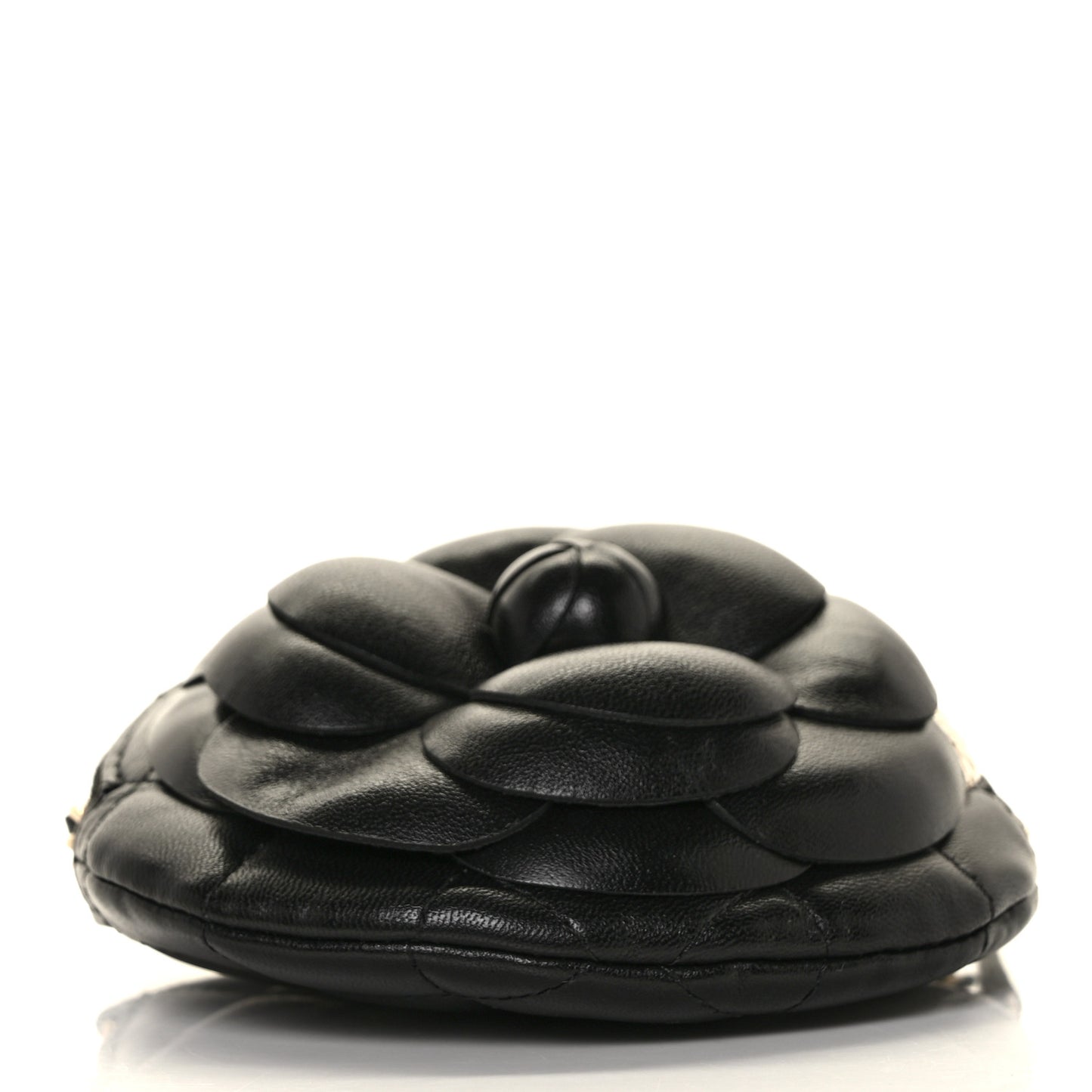 Lambskin Mini Camellia Bouquet Clutch With Chain Black