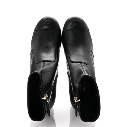 Chanel Stretch Lambskin Cap Toe CC Short Boots 38 Black 2 of 9
