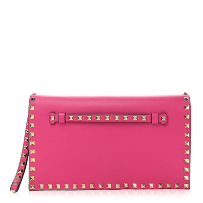 Valentino Garavani Nappa Rockstud Wristlet Clutch Pop Fuxia 1 of 7