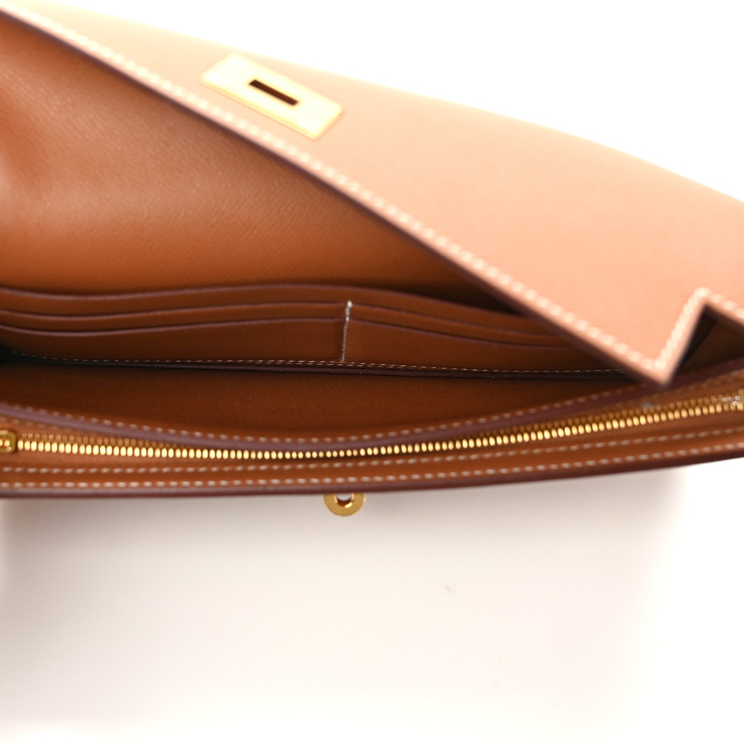 Hermes Madame Calfskin Kelly Pocket Long Wallet Gold 5 of 7