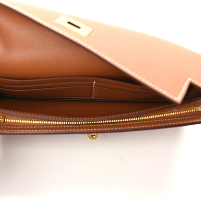 Hermes Madame Calfskin Kelly Pocket Long Wallet Gold 5 of 7