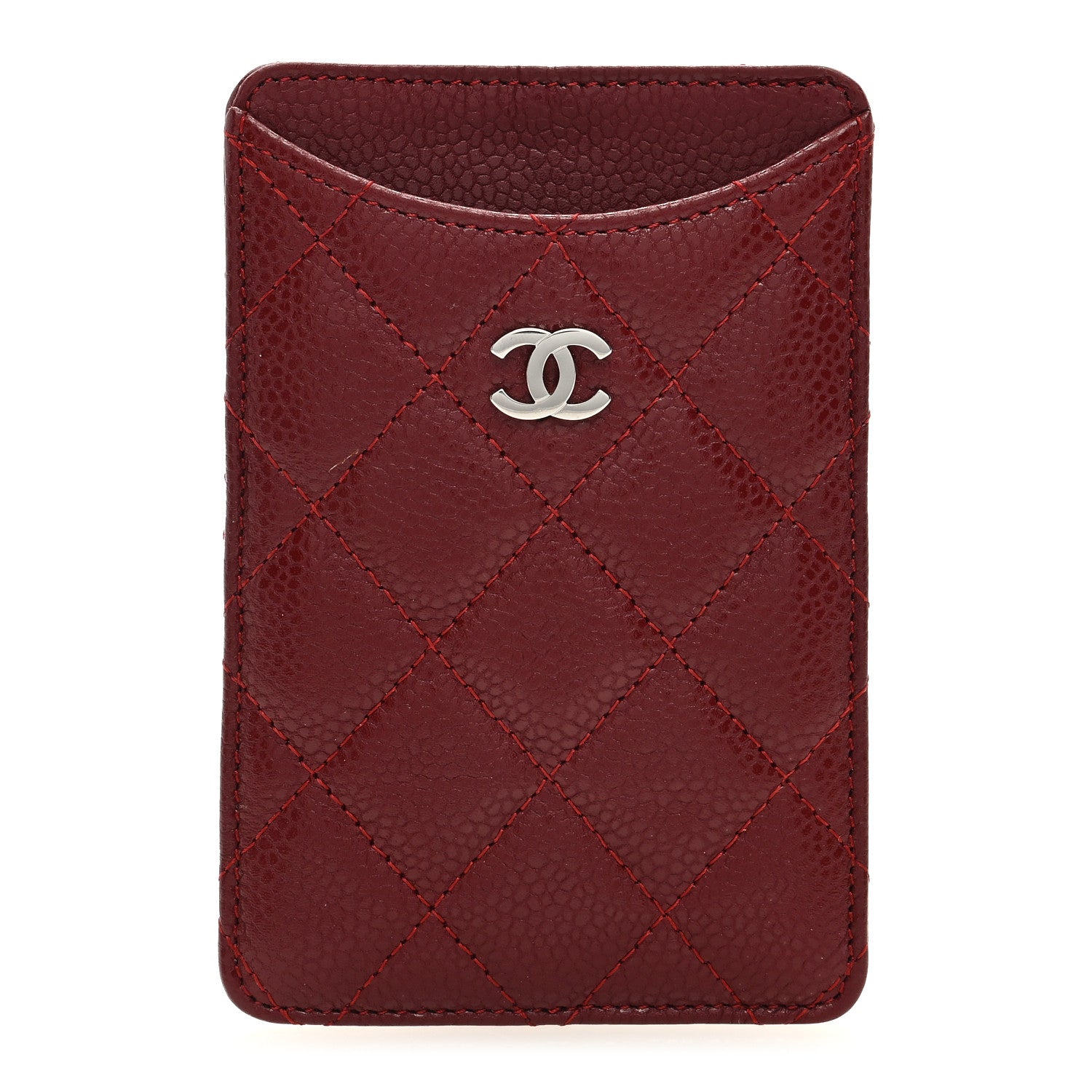 Chanel Caviar Quilted Phone Holder Dark Red 1 of 7