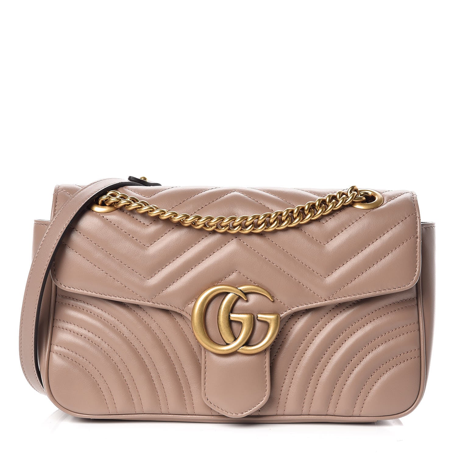 Gucci Calfskin Matelasse Small GG Marmont Shoulder Bag Porcelain Rose 1 of 9