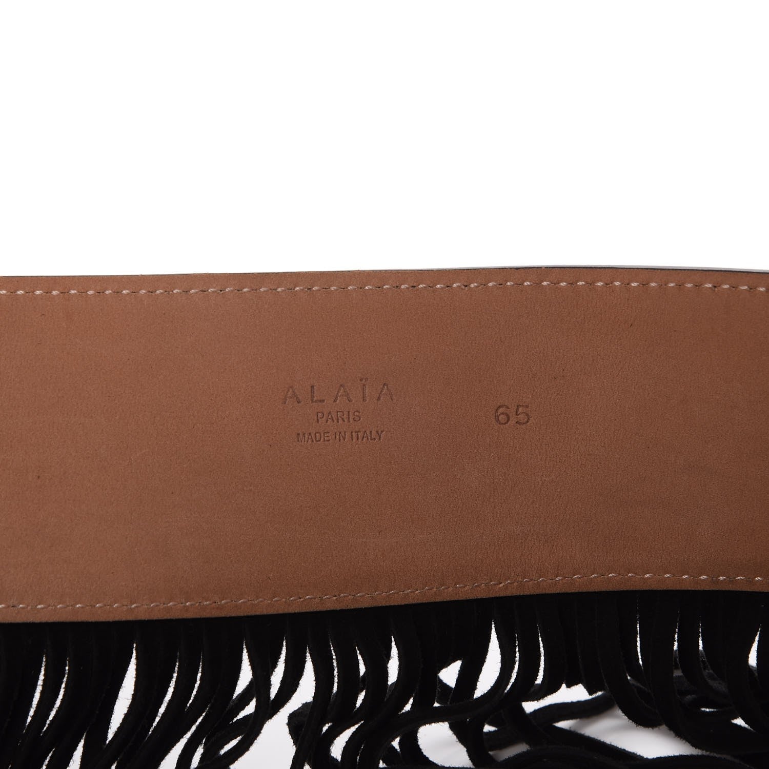 Alaia Suede Fringe Skirt Belt 65 Black 4 of 11