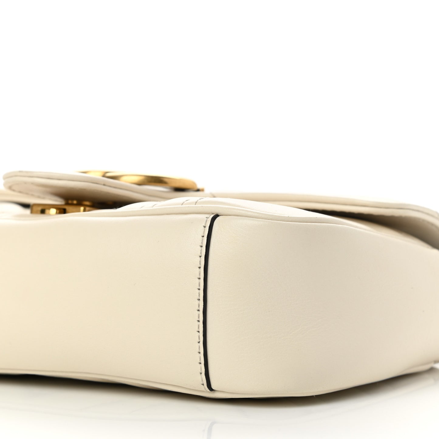 Calfskin Matelasse Mini GG Marmont Shoulder Bag White