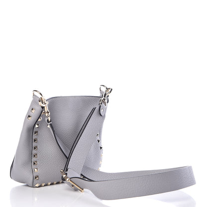 Valentino Garavani Pebbled Calfskin Small Rockstud Flip-Lock Messenger Bag Stone 3 of 7