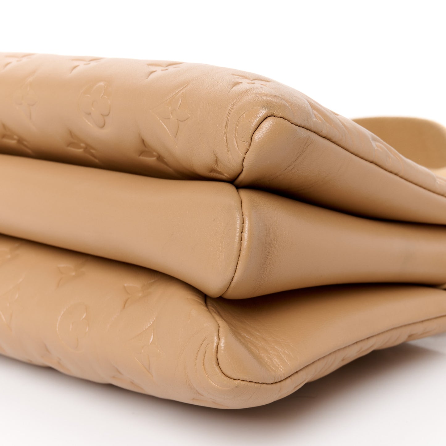 Lambskin Embossed Monogram Coussin PM Camel