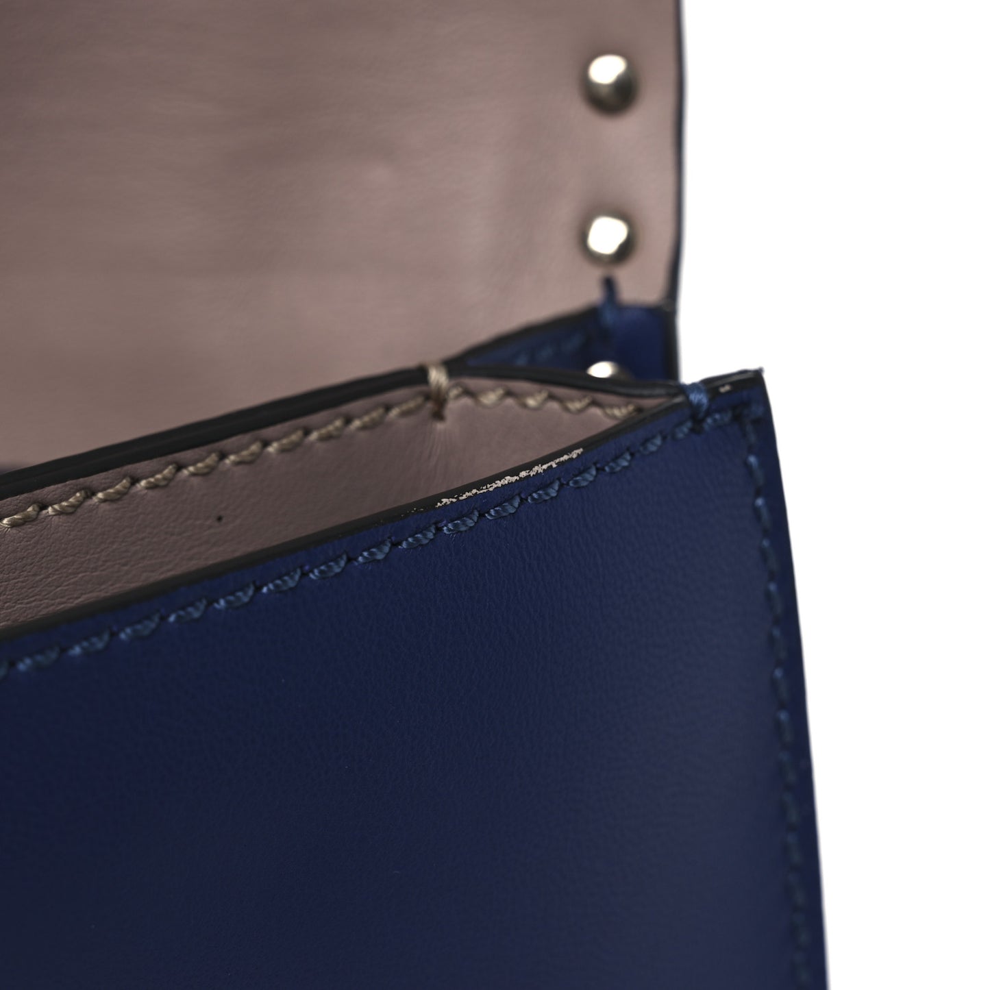 Nappa Rockstud Wristlet Clutch Blue