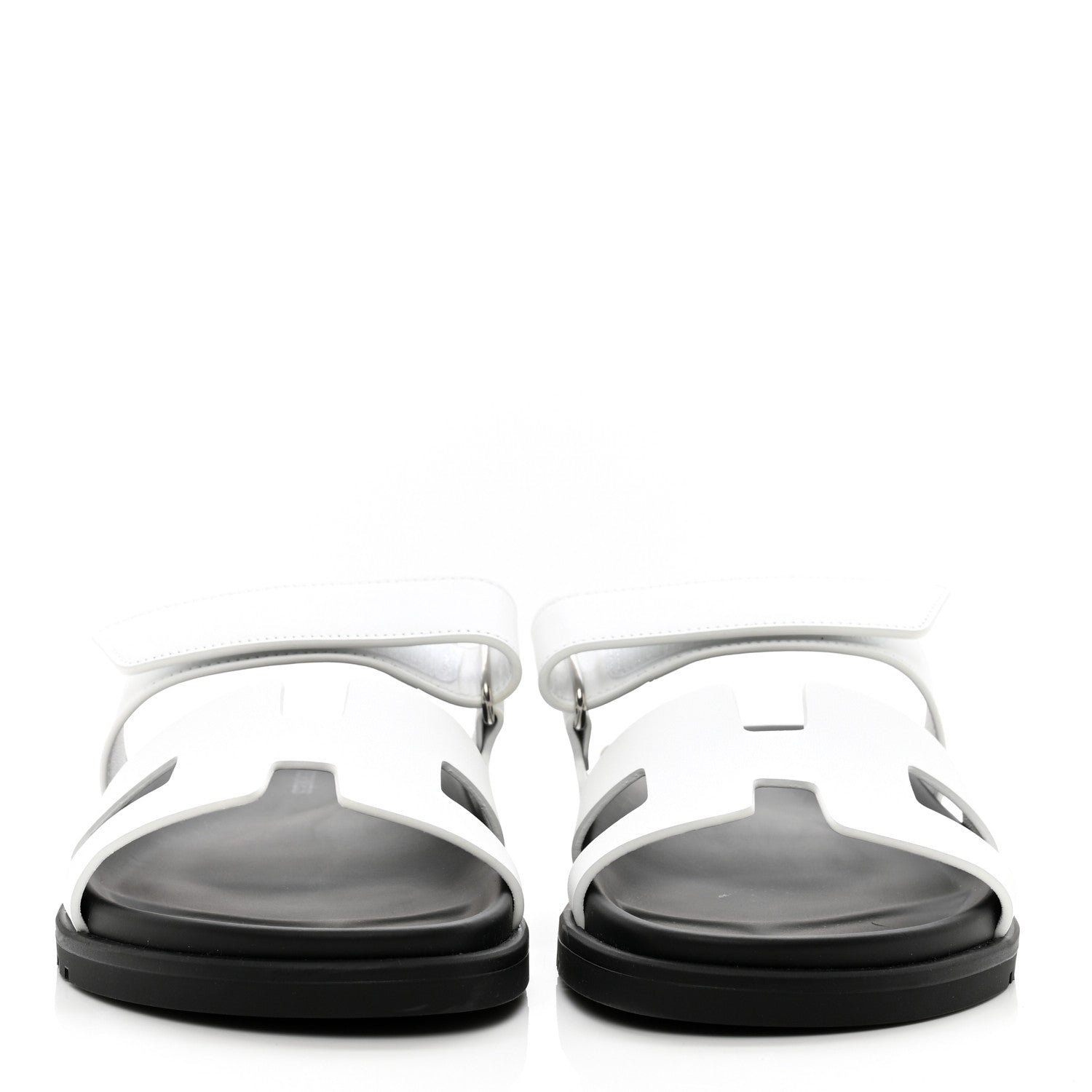 Hermes Calfskin Womens Chypre Sandals 37.5 White 2 of 9