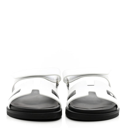Hermes Calfskin Womens Chypre Sandals 37.5 White 2 of 9