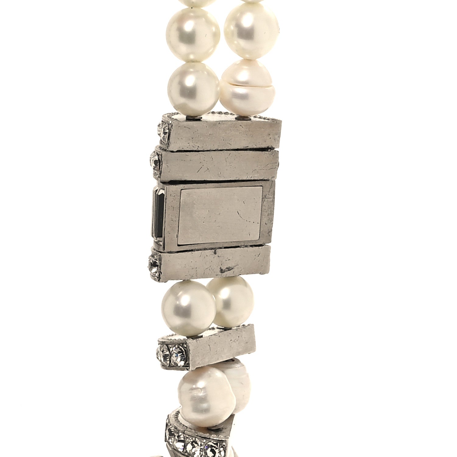 Chanel Crystal Pearl CC Belt Silver 5 of 9