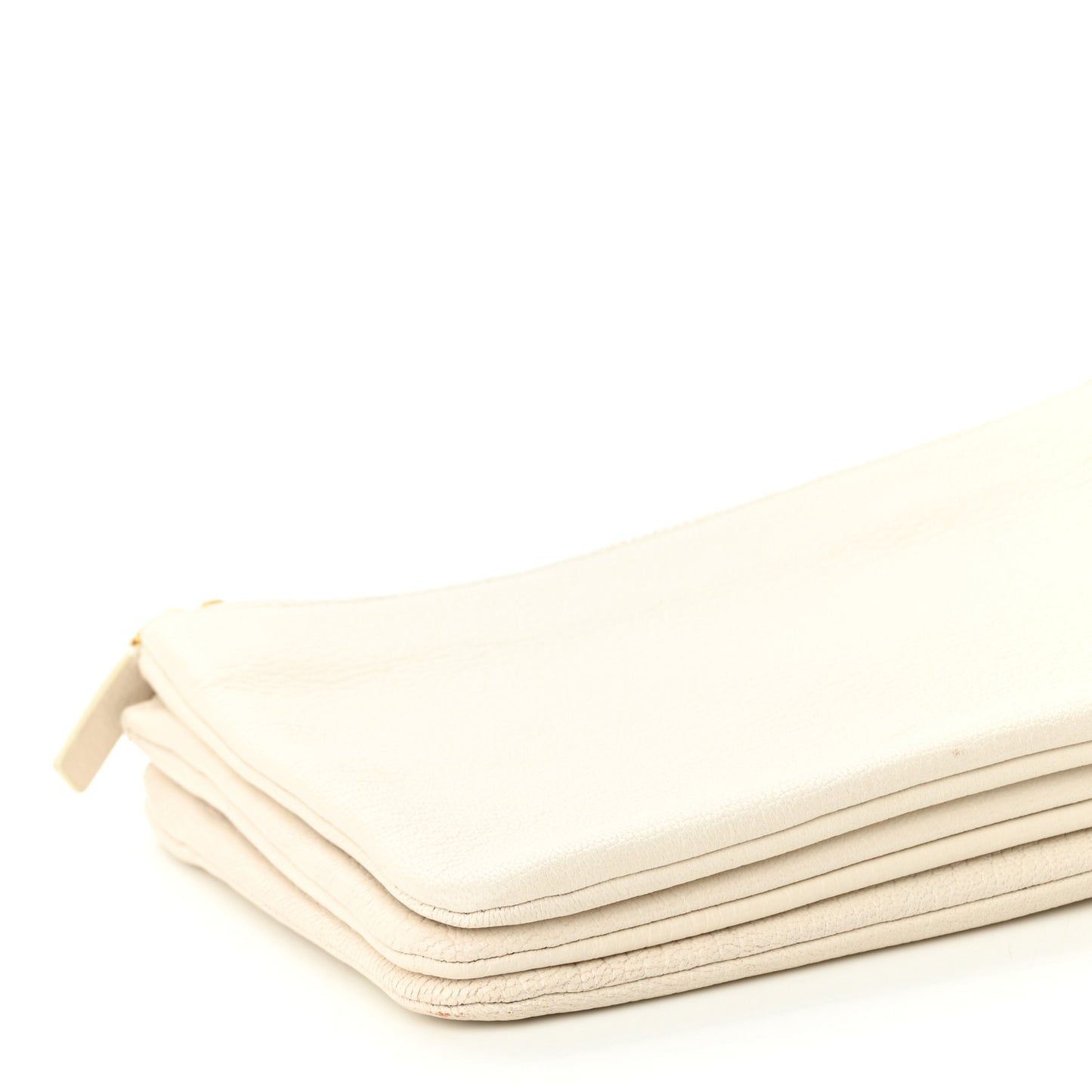 Goatskin Small Trio Crossbody Bag White