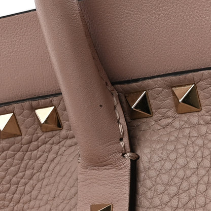 Valentino Garavani Pebbled Calfskin Small Rockstud Double Handle Bag Poudre 13 of 15