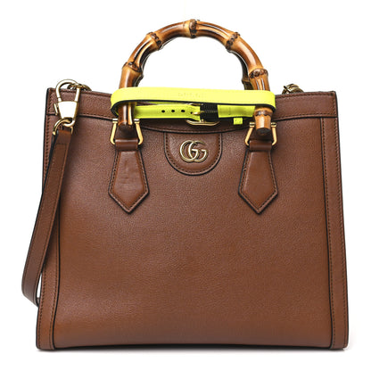 Gucci Wonka Grain Calfskin Small Diana Tote Bag Cuir Yellow Fluo 1 of 9