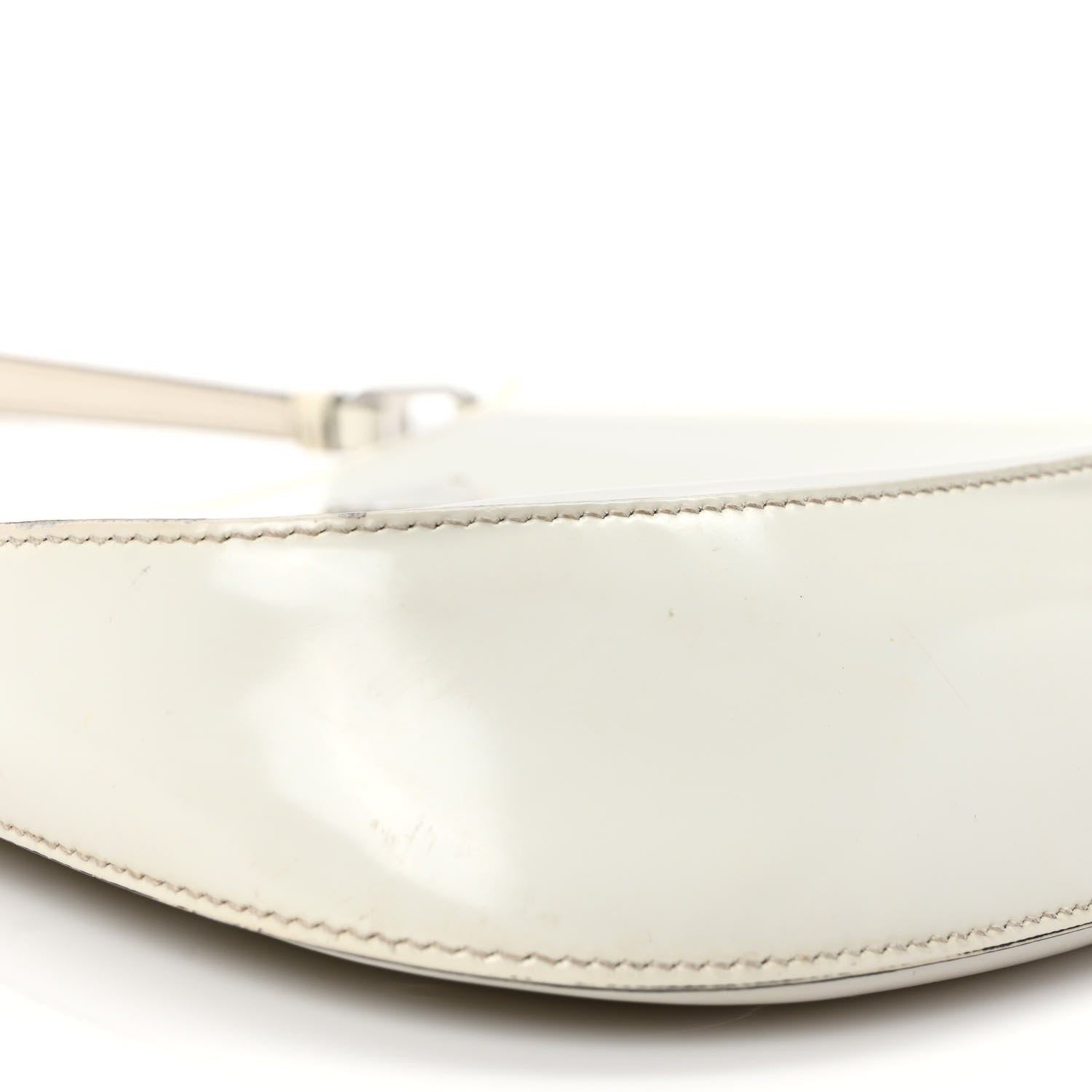 Prada Spazzolato Cleo Shoulder Bag White Black 8 of 10