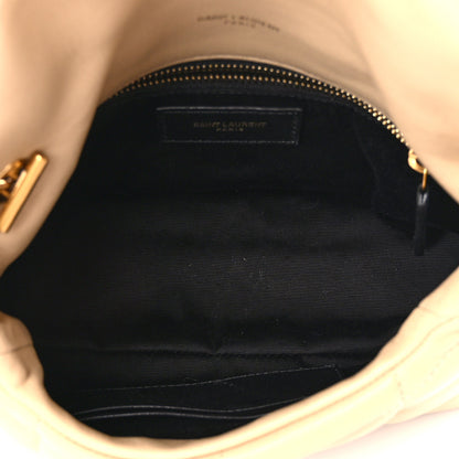 Saint Laurent Lambskin Quilted Toy Loulou Puffer Monogram Chain Satchel Avorio 5 of 11