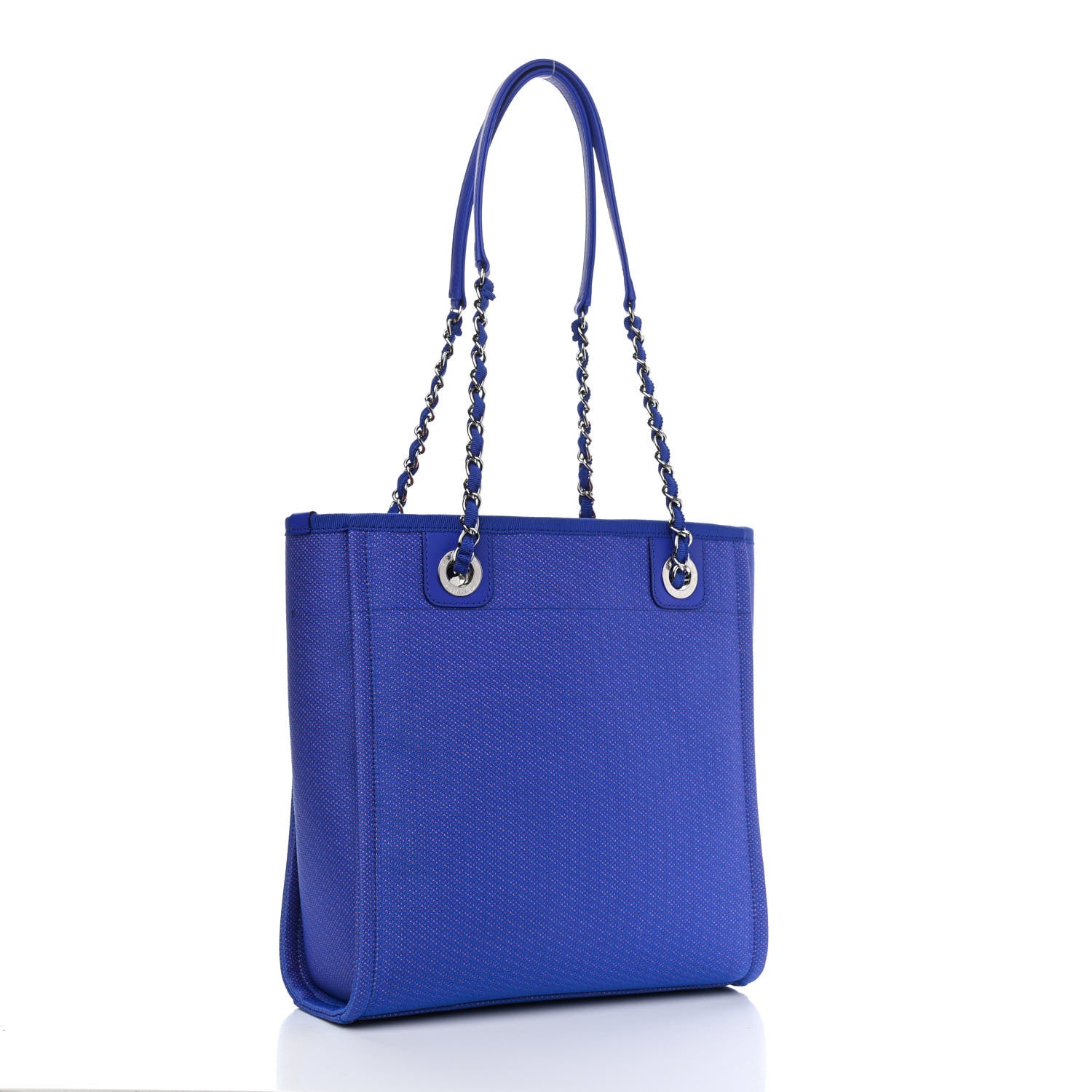 Chanel Mixed Fibers Mini Deauville Tote Blue Orange 2 of 10