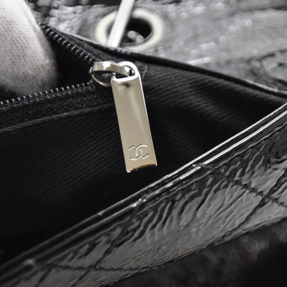 Chanel Patent Quilted Ritz Flap Bag Black 11 of 13