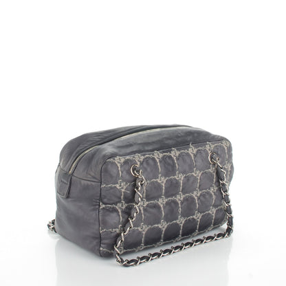 Chanel Lambskin Tweed Double Stitch Bowler Grey 3 of 10