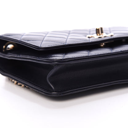 Chanel Lambskin Quilted Trendy CC Wallet On Chain WOC Navy 9 of 17