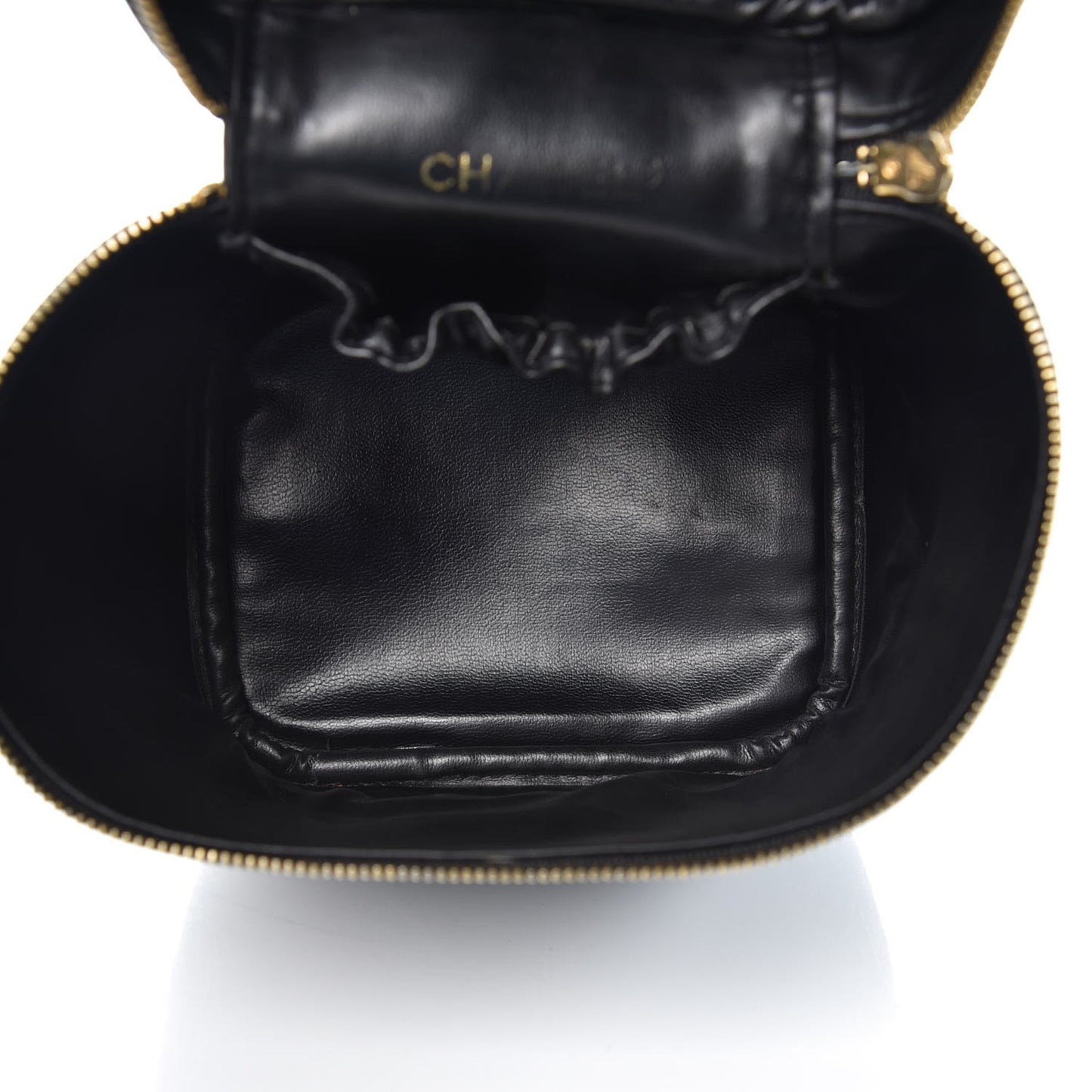 Lambskin Vanity Cosmetic Case Black