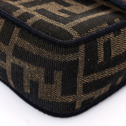 Fendi Fabric Jacquard FF 1974 Mini Baguette Tobacco Moro Black 9 of 14