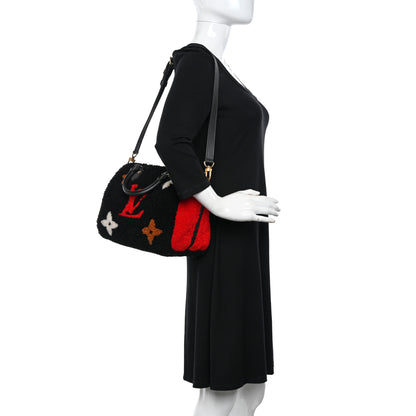 Louis Vuitton Monogram Teddy Speedy Bandouliere 25 Red 2 of 9