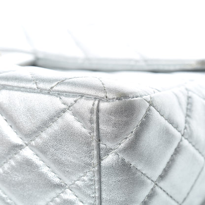 Chanel Metallic Lambskin Quilted Maxi Single Flap Silver 16 of 27