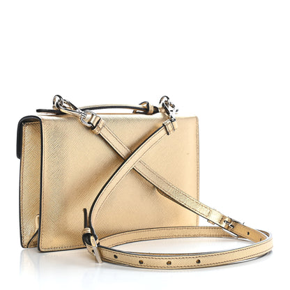 Prada Saffiano Lux Sound Shoulder Bag Platino 2 of 8