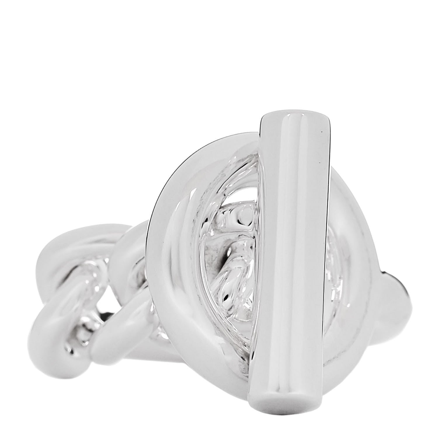 Hermes Sterling Silver GM Croisette Ring 52 6 1 of 5