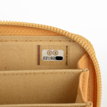 Chanel Calfskin Chevron Zip Around Boy Coin Purse Wallet Yellow 7 of 7