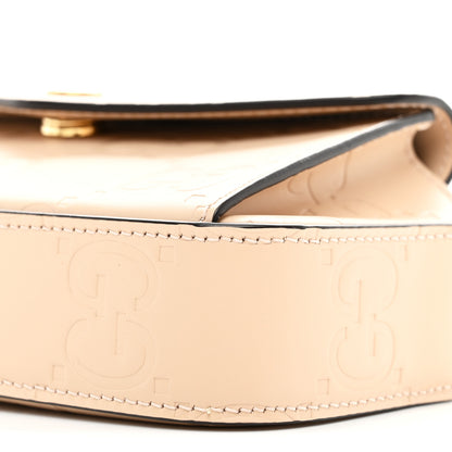 Gucci Calfskin GG Super Mini Debossed Chain Wallet Light Beige 10 of 10