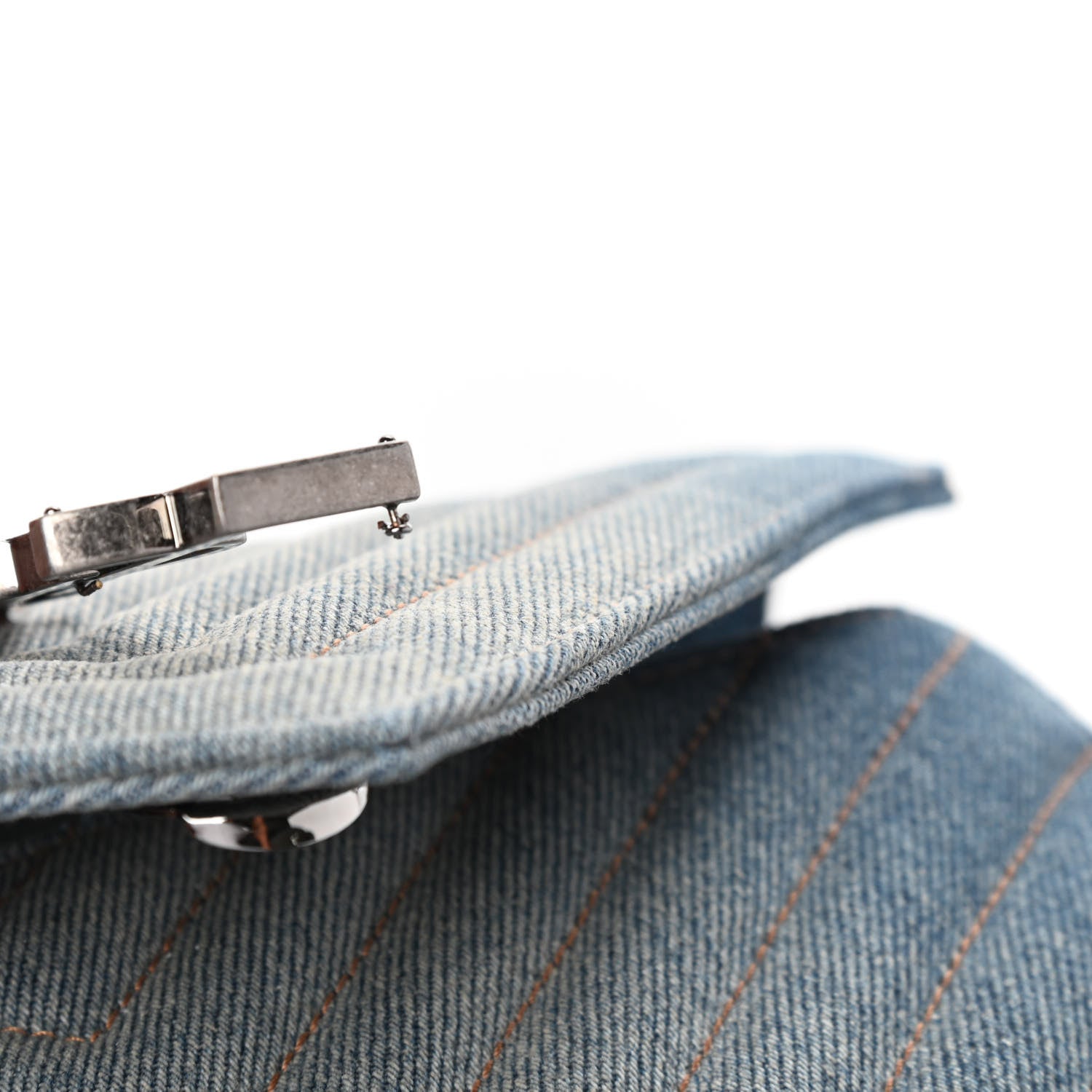 Saint Laurent Washed Denim Matelasse Chevron Monogram Medium College Bag Blue Cinnamon 10 of 10