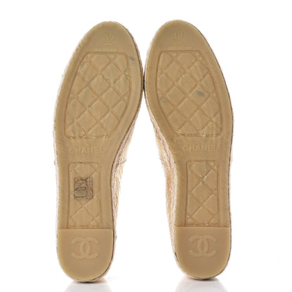 Chanel Metallic Lambskin Grosgrain CC Espadrilles 39 Gold Black 5 of 10