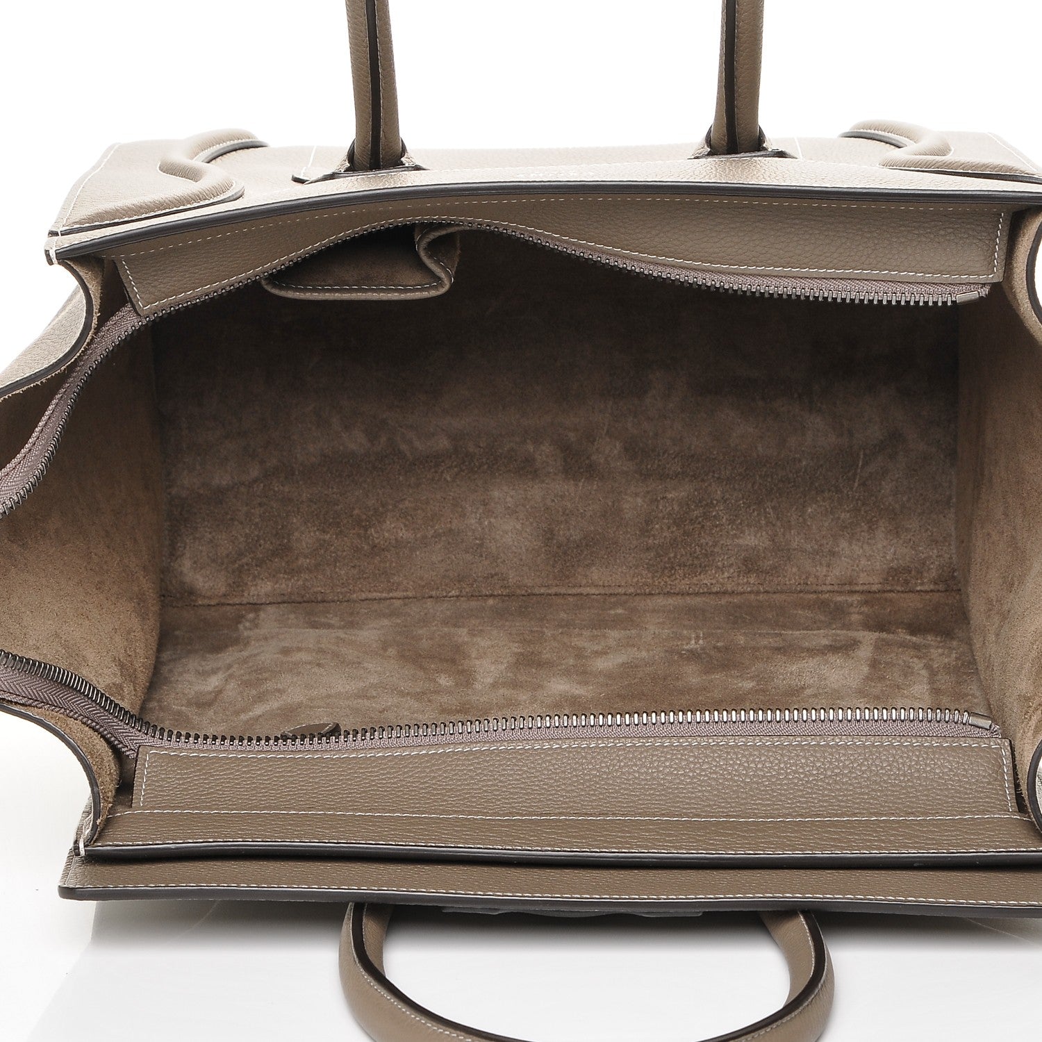 Celine Drummed Calfskin Mini Luggage Souris 5 of 7