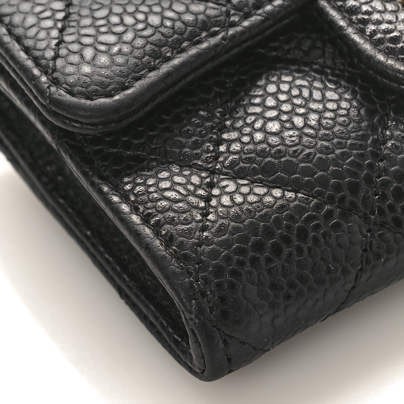 Chanel Caviar Quilted Flap Card Holder Black 9 of 10