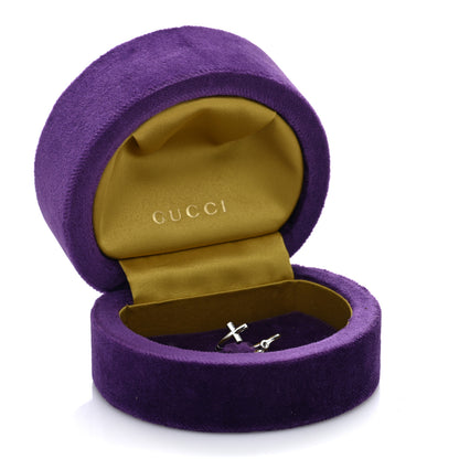 Gucci 18K White Gold Cross and Heart Ring 54 6.75 5 of 5