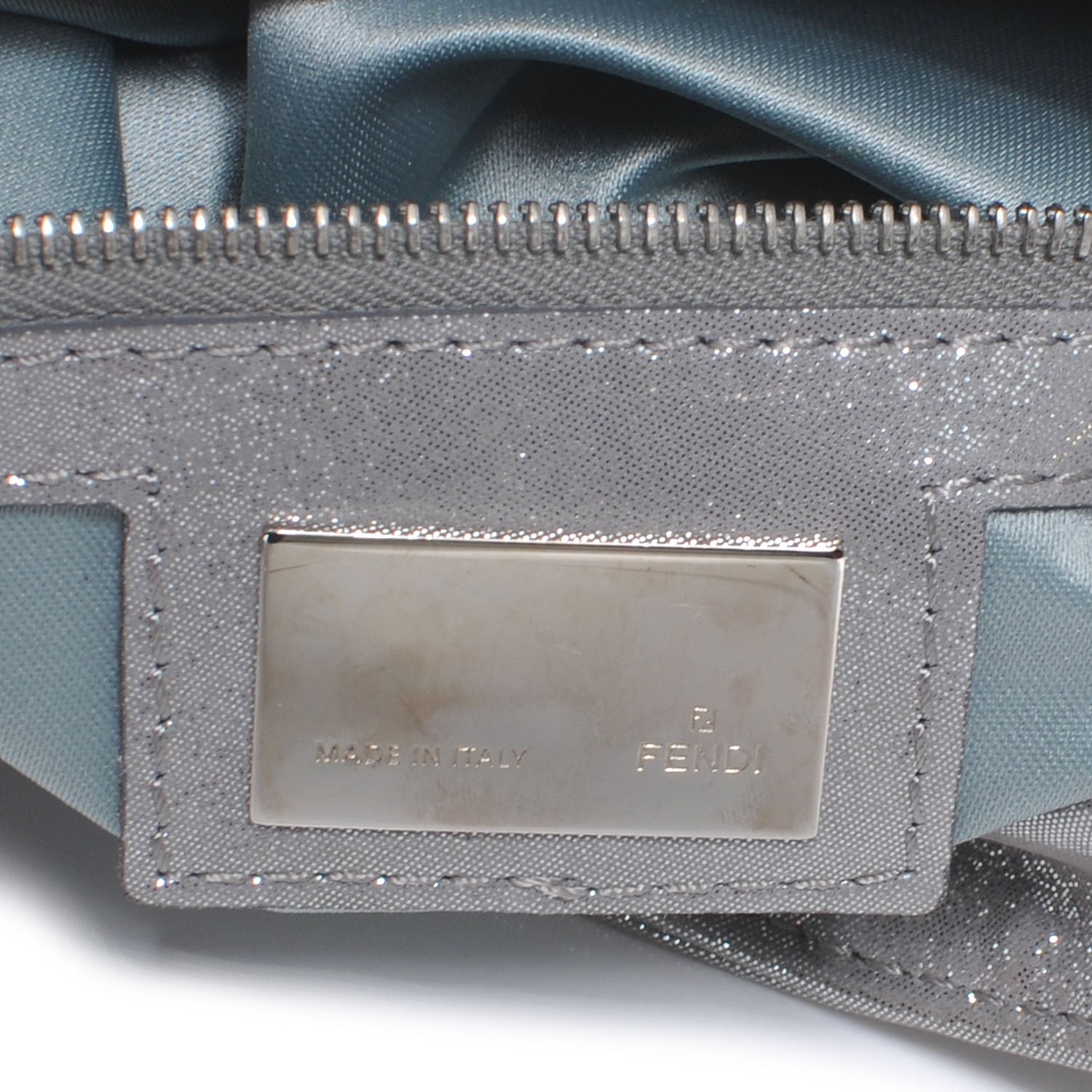 Fendi Metallic Lurex Crystal Baguette Silver 6 of 7