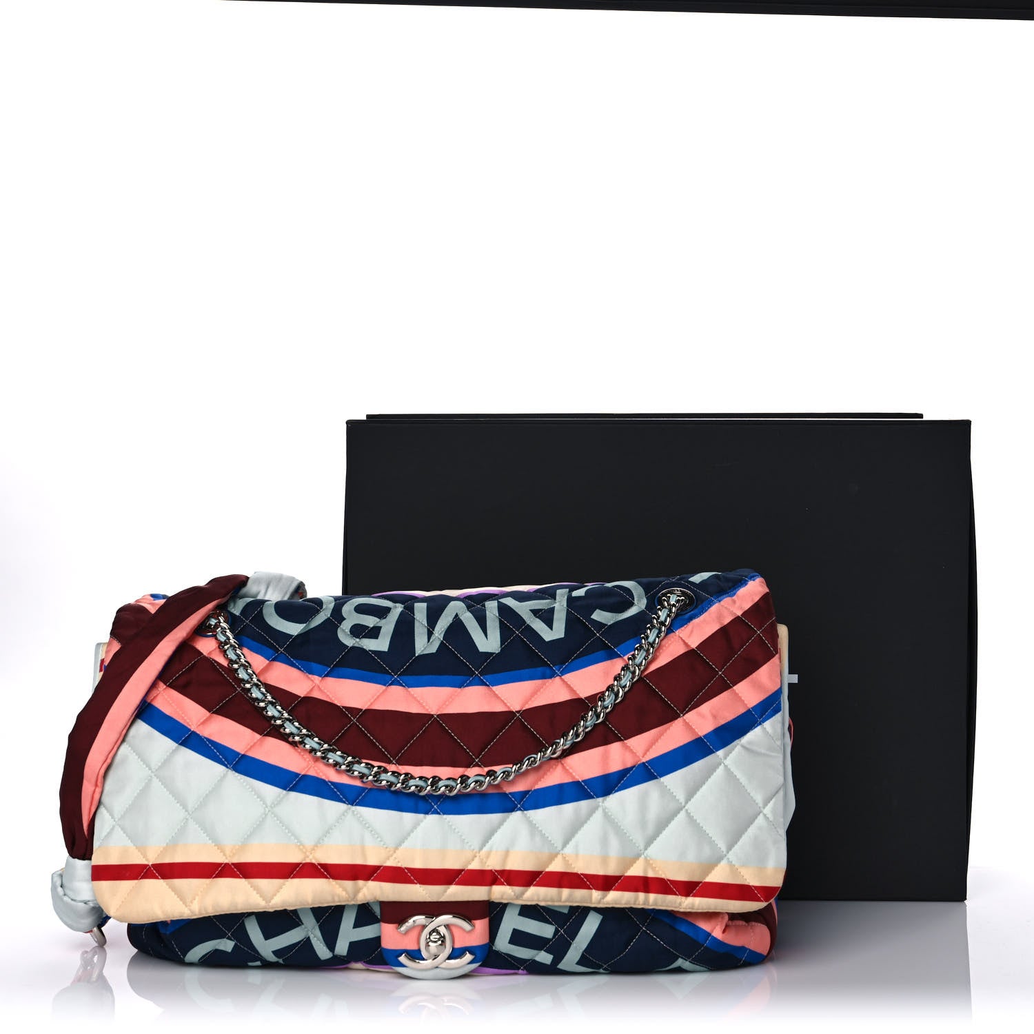 Chanel Fabric Quilted Printed XXL Flap Multicolor 11 of 11