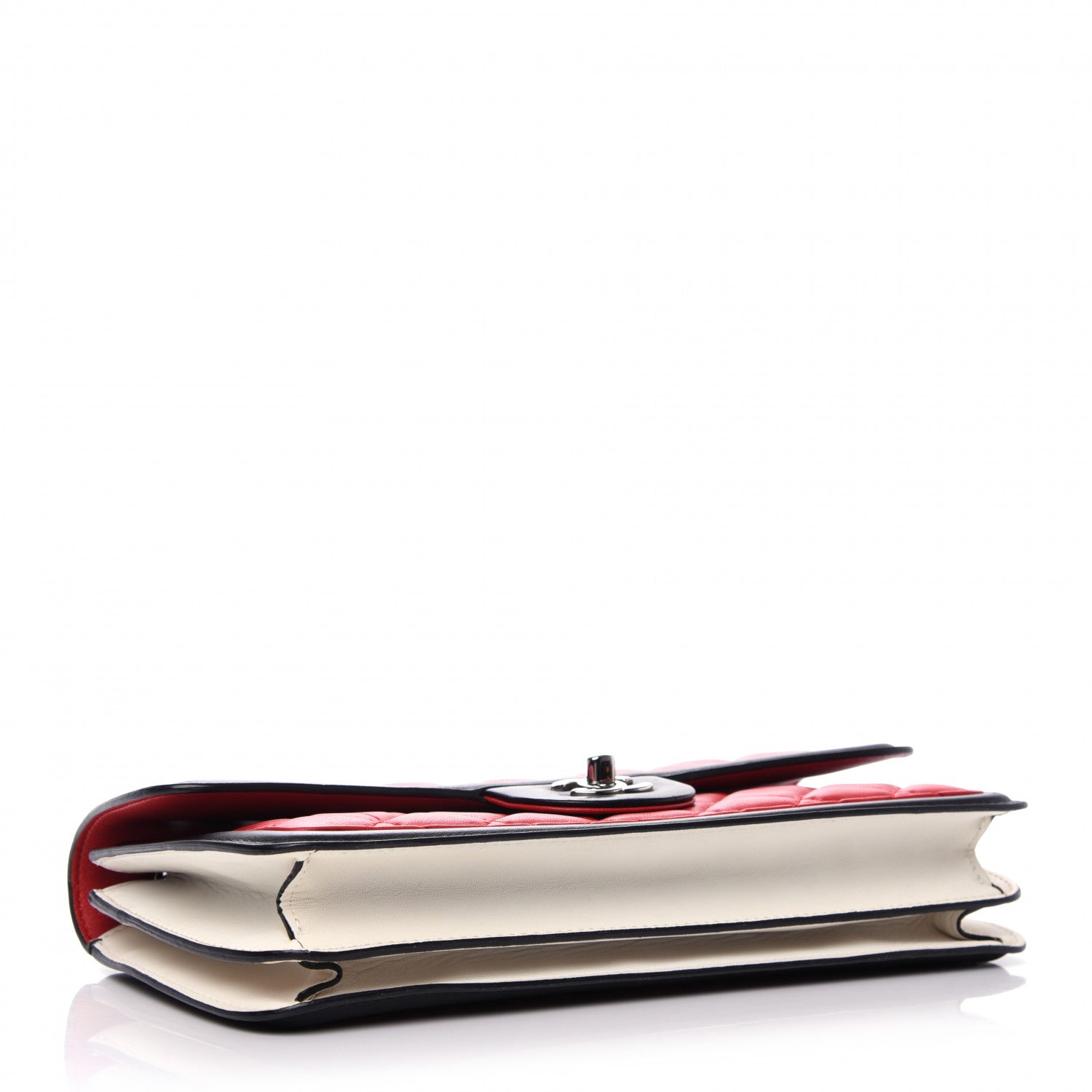 Chanel Lambskin Quilted Tri-Color Flap Red White Black 4 of 9