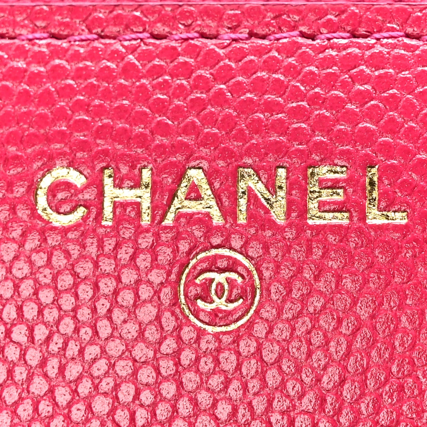 Caviar Quilted Twist Your Buttons Wallet On Chain WOC Fuchsia