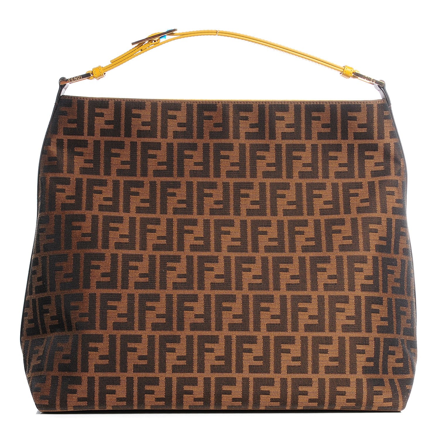 Fendi Zucca Vitello Large Hobo Tobacco Ocra Moro Black 1 of 12