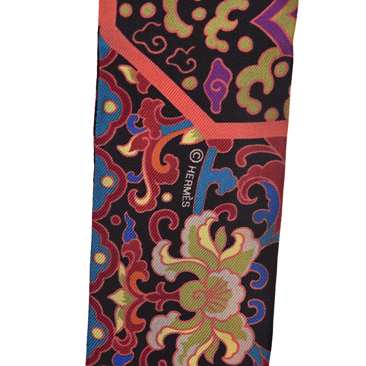 Silk Collections Imperiales Twilly Orange Fuchsia Black
