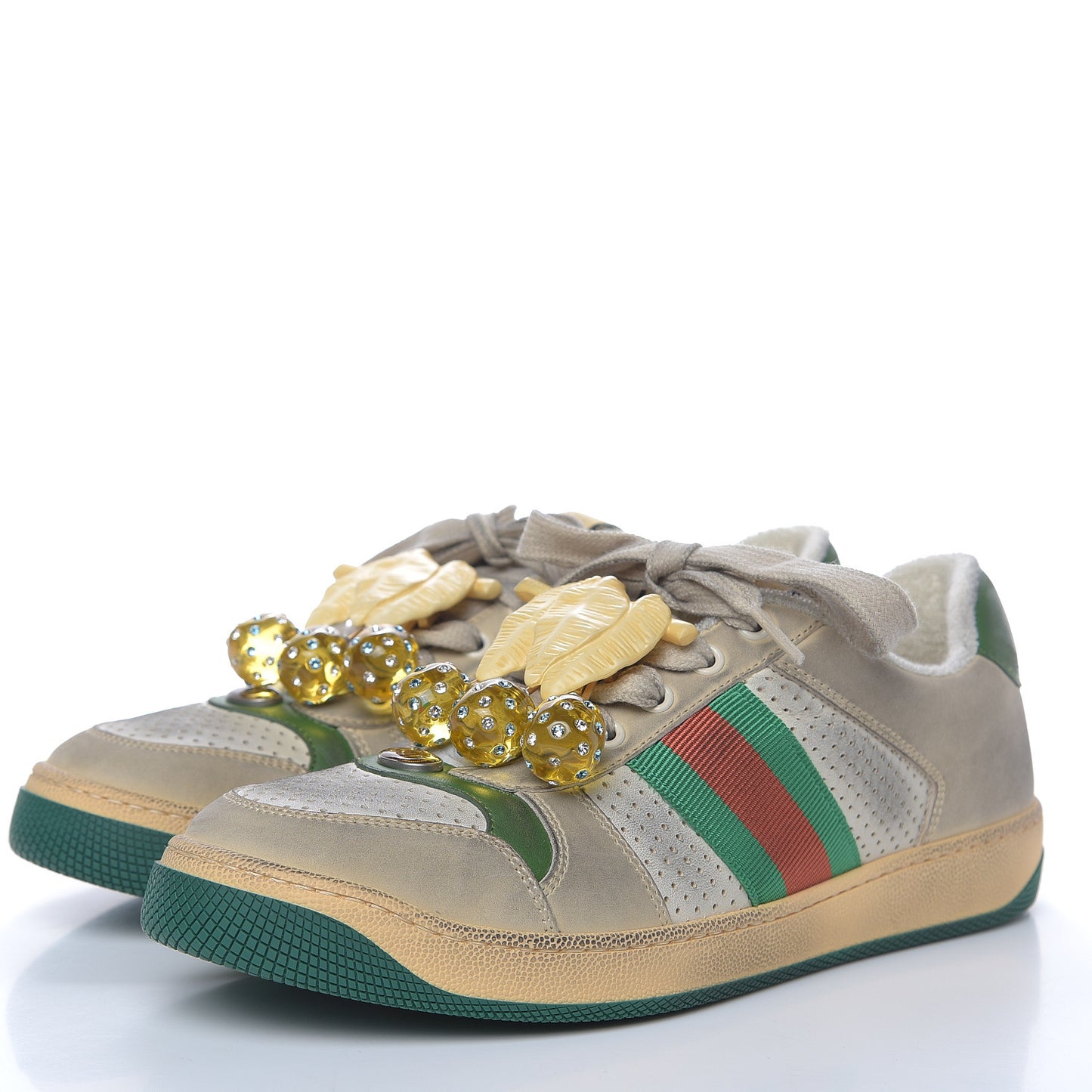 Nubuck Web Cherries Womens Screener Sneakers 39 Dusty Milk White Vintage Green