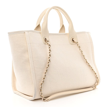Chanel Mixed Fibers Small Deauville Tote White 4 of 12