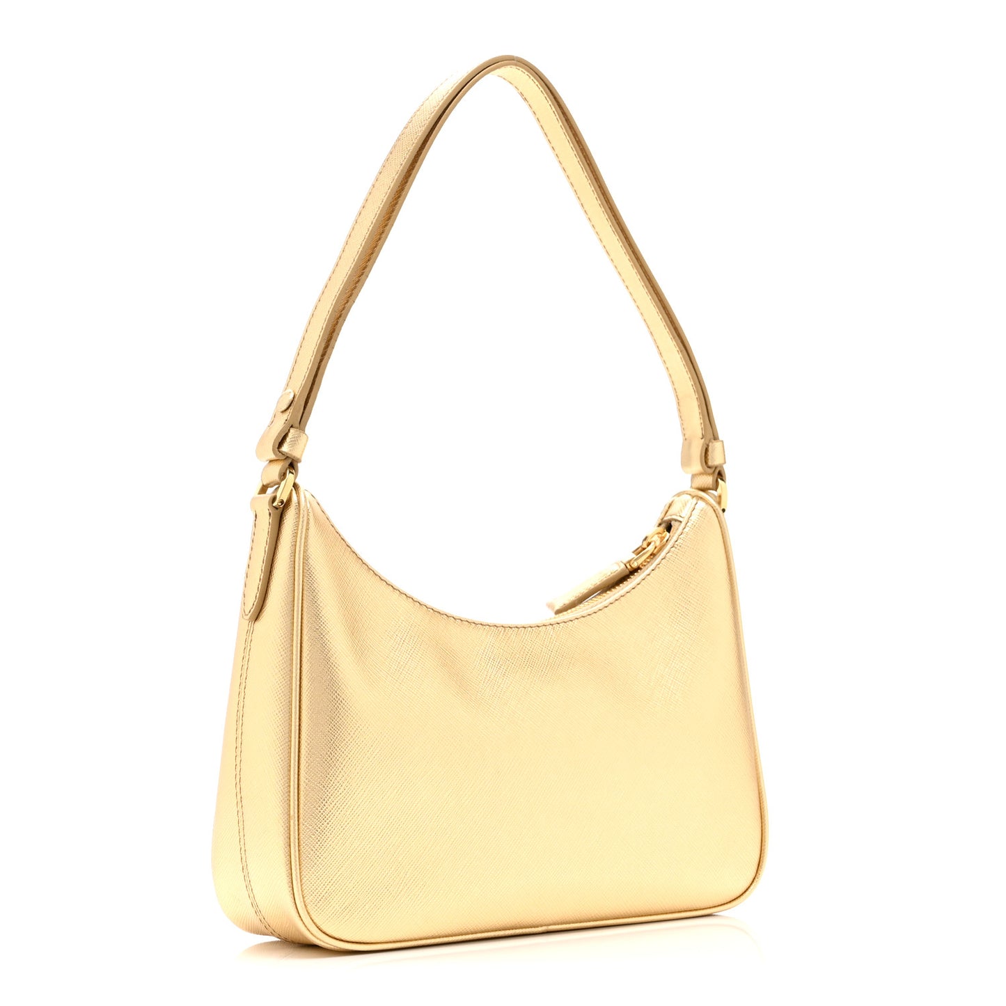 Saffiano Lux Mini Re-Edition Shoulder Bag Platino